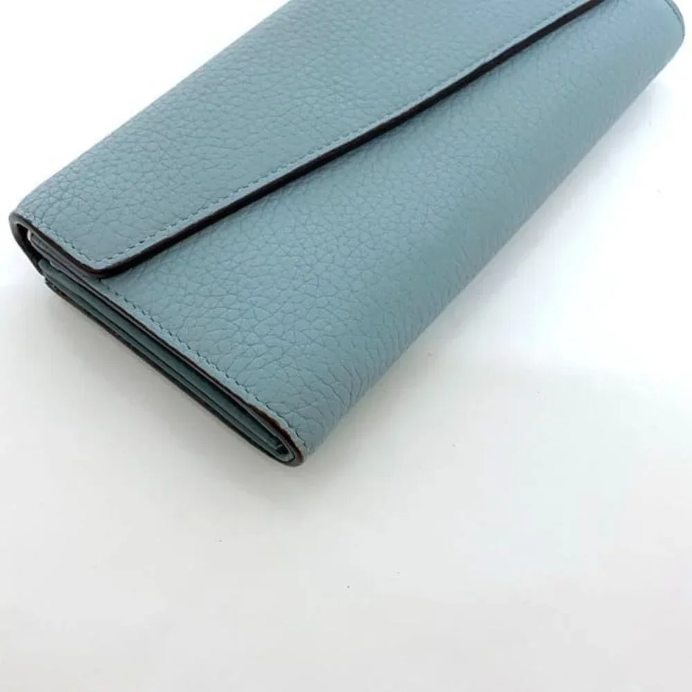 Christian Dior Foldable Long Wallet Light Blue